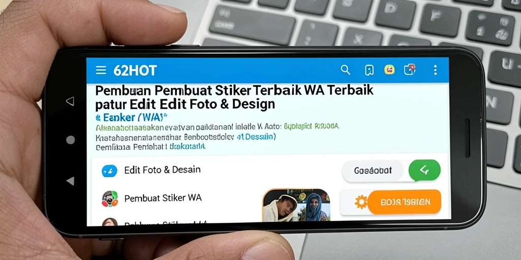 Antarmuka aplikasii Pembuat Stiker WA yang menarik dan interaktif.