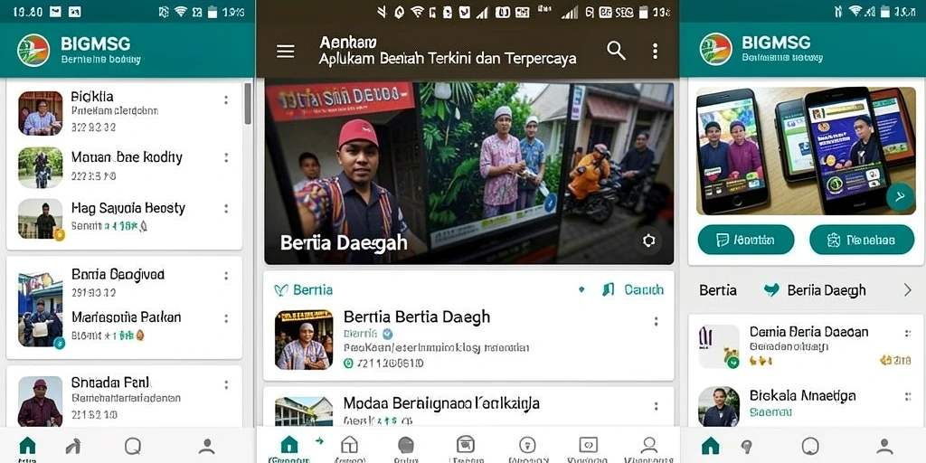 Antarmuka aplikasi BIGMSG yang menarik dan informatif.