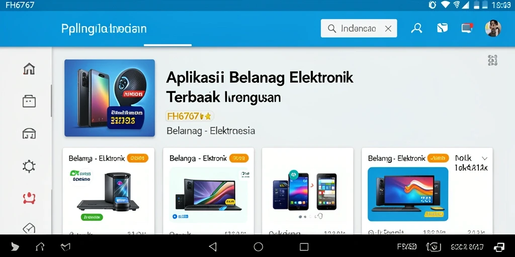 Tampilan antarmuka sederhana FH6767 untuk belanja elektronik.