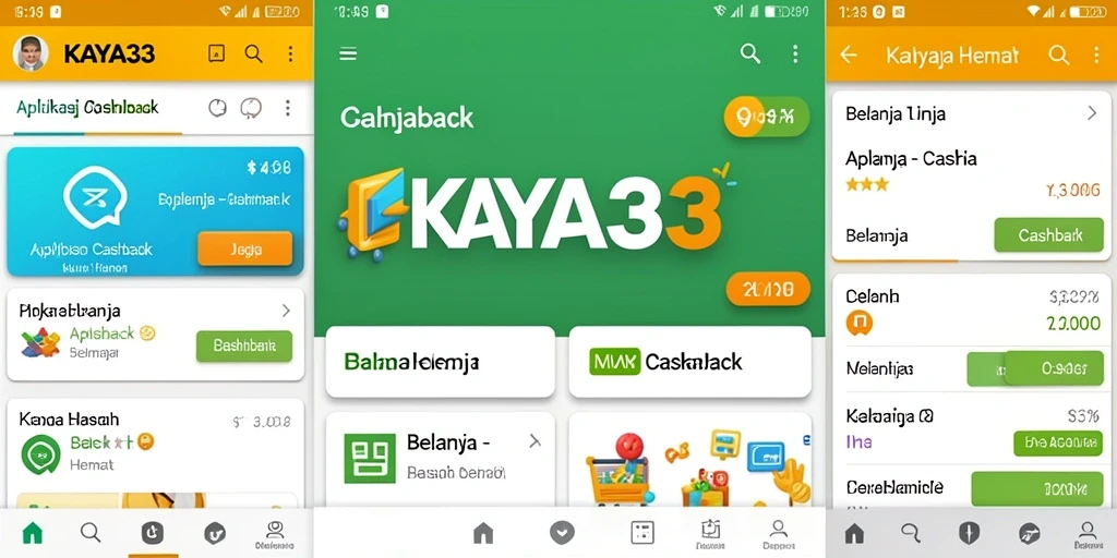 Tampilan antarmuka aplikasi KAYA33 dengan fitur Cashback yang menarik.