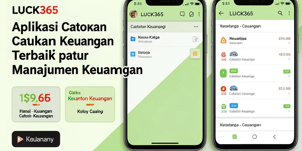 Tampilan antarmuka pengguna LUCK365 yang sederhana dan informatif untuk catatan keuangan.