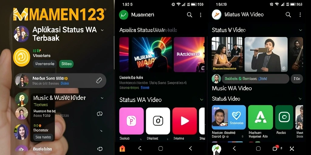 Antarmuka MAMEN123 yang ramah pengguna untuk Status WA Video.