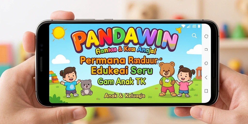Tampilan antarmuka ramah anak dengan permainan edukatif.