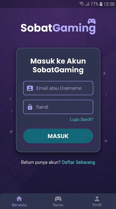 Masuk Akun Sobatgaming untuk Pengguna Android